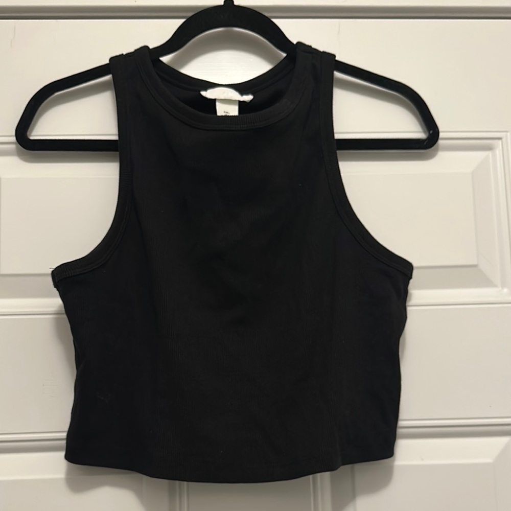 H&M Racerback black Sleeveless Crop Top